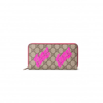 GUCCI BI-COLOR ZIP AROUND WALLET WITH PRINT ‎‎835324FAEQX9774 (19*10.5*2.5cm)